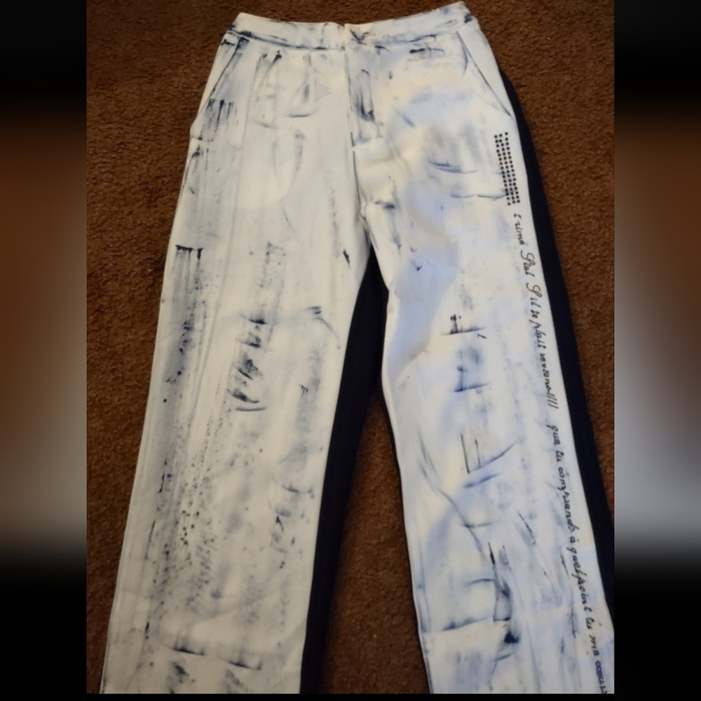 Stylish Black and White Graphic Pants